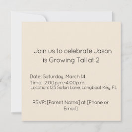 Invitación Cumpleaños de Crecimiento Alto