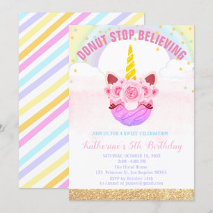 Invitación Cumpleaños de creencia de la parada del buñuelo