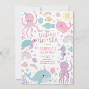 Invitación Cumpleaños de Criaturas Lindas Bajo El Mar