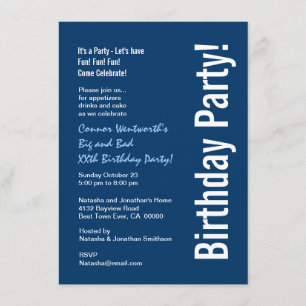 Invitación Cumpleaños de cualquier año Marina moderna Azul bl