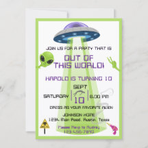Cumpleaños de cualquier edad Alien fuera del mundo