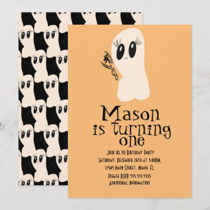 Invitación Cumpleaños de cualquier edad con fantasma adorable