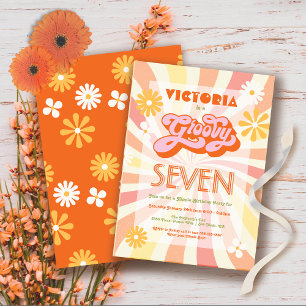 Invitación Cumpleaños de cualquier Edad Groovy Hippie 70's 60