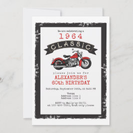 Invitación Cumpleaños de cualquier motociclista clásico vinta