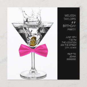 Invitación Cumpleaños de cualquier número de mujer vaso de Ma