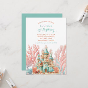 Invitación Cumpleaños de cuento de hadas del castillo de aren