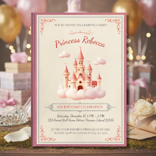 Invitación Cumpleaños de Cuento de Hadas del Castillo de la P