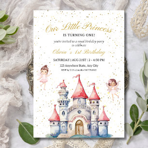 Invitación Cumpleaños de cuento de hadas del castillo de prin