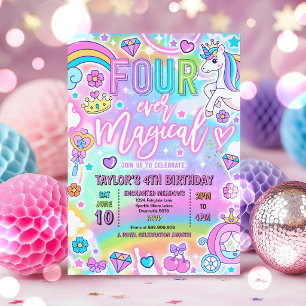 Invitación Cumpleaños de Cuento de Hadas Princesa Mágica para