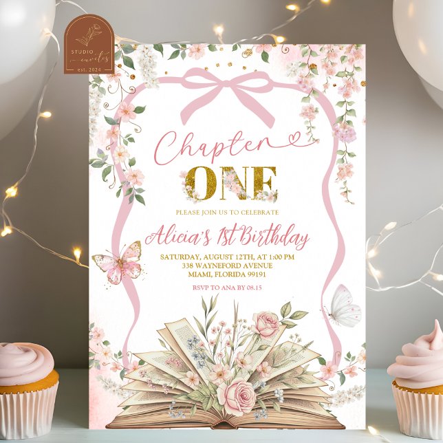 Invitación cumpleaños de cuento de hadas rosa coquette (Subido por el creador)