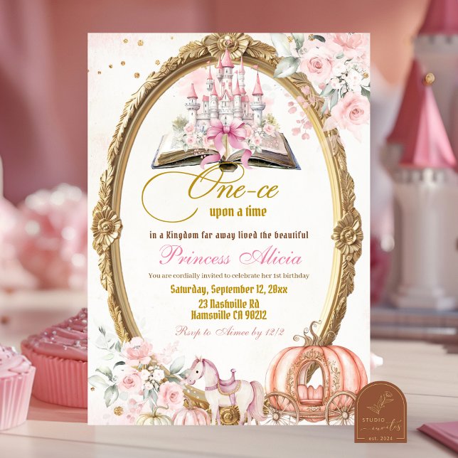 Invitación Cumpleaños de cuento de hadas rosa de calabaza de  (Subido por el creador)