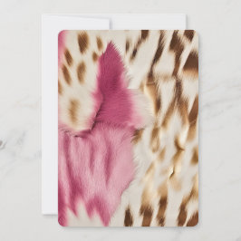 Invitación Cumpleaños de Cuero de Vaca Rosa Crema Vaquera