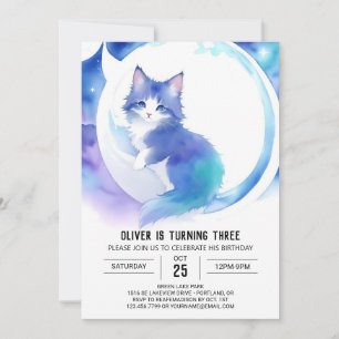 Invitación Cumpleaños de Cute Boho Kitty