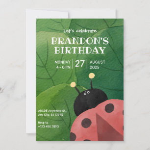 Invitación cumpleaños de Cute Bug