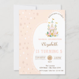 Invitación Cumpleaños de Cute Castle Stars