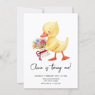 Invitación Cumpleaños de Cute Duckling