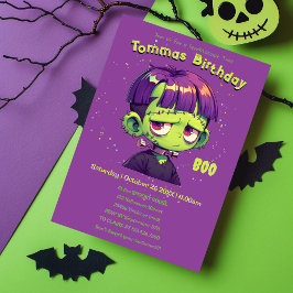 Invitación Cumpleaños de Cute Kid Frankenstein