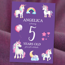Cumpleaños de Cute Kids Girly Unicorn
