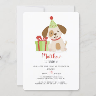 Invitación Cumpleaños de Cute Puppy