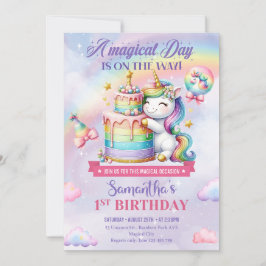 Invitación Cumpleaños de Cute Unicorn