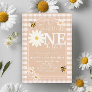 Invitación Cumpleaños de Daisy ¡Es UNAderful Abeja por su Pri