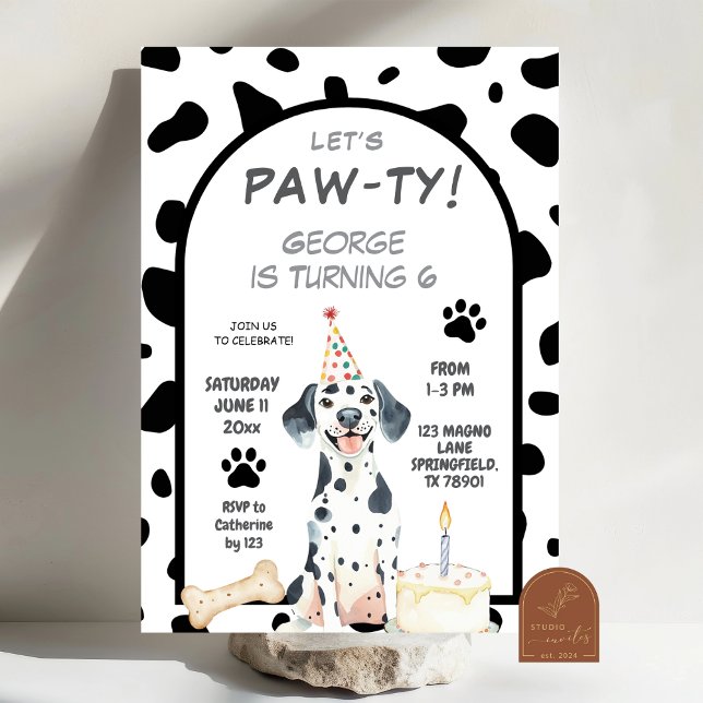 Invitación Cumpleaños de Dalmata Vamos a Paw-ty  (Subido por el creador)