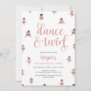 Invitación Cumpleaños De Dance Y Twirl Ballerina