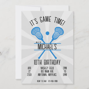 Invitación Cumpleaños de Deportes de Lacrosse