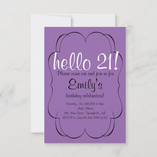 Invitación Cumpleaños de desplazamiento (Anverso)