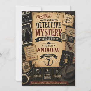 Invitación Cumpleaños de Detective Personalizado