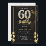 Invitación Cumpleaños de Diamante Negro y Oro<br><div class="desc">Invitación de cumpleaños de oro y negro de diamantes, </div>