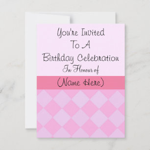 Invitación Cumpleaños de Diamante Rosa