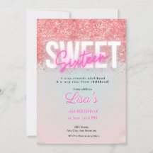 cumpleaños de dieciséis rosado brillante 