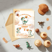 Cumpleaños de Dino Boy de Baloncesto Rugido y Punt
