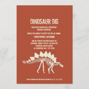 Invitación Cumpleaños de Dinosaur Dig