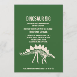 Invitación Cumpleaños de Dinosaur Dig