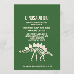 Invitación Cumpleaños de Dinosaur Dig