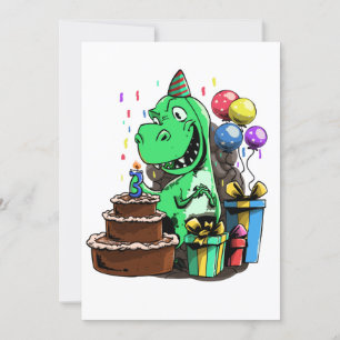 Invitación Cumpleaños de Dinosaurio - 3 Años de Edad