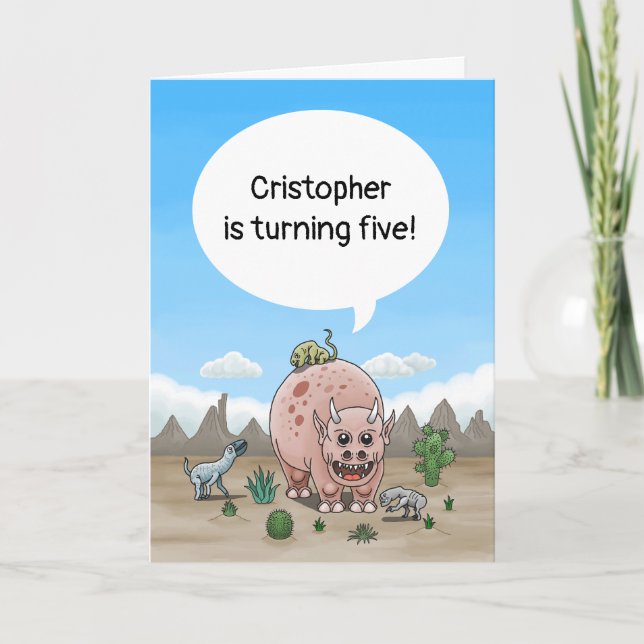 Invitación Cumpleaños de dinosaurios de fantasía (Anverso)