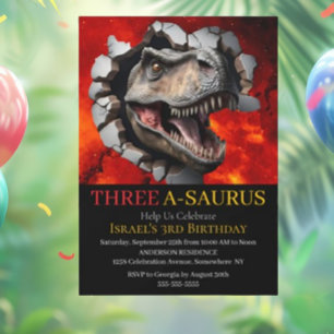 Invitación cumpleaños de dinosaurios imprimibles