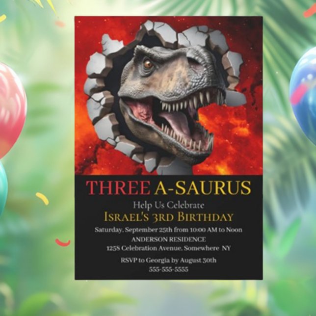 Invitación cumpleaños de dinosaurios imprimibles (Join Us for a Dino-Mite Birthday Party!)