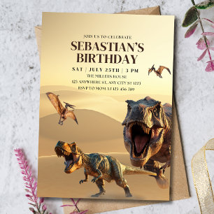 Invitación Cumpleaños de dinosaurios niños T Rex Fiesta de cu