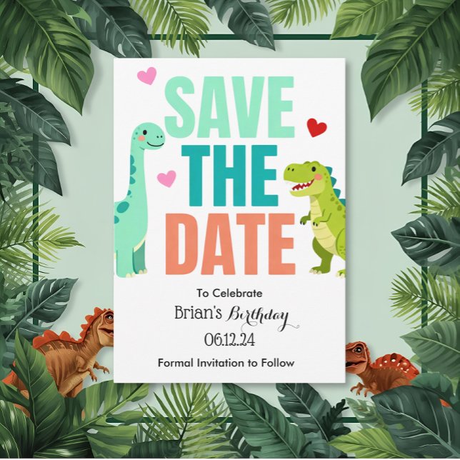 Invitación Cumpleaños de dinosaurios para niños - Guardar la  (Subido por el creador)