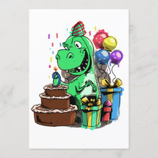Invitación Cumpleaños De Dinosaurios Para Un Rex De 9 Años