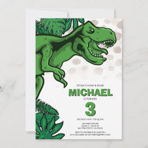 Invitación Cumpleaños de dinosaurios temáticos jurásicos para