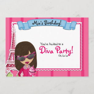 Invitación Cumpleaños de Diva