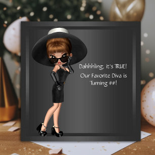 Invitación Cumpleaños de Diva Linda de Mujer
