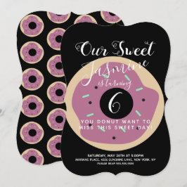 Invitación Cumpleaños de Donut con Rociado de Calabaza Dulce