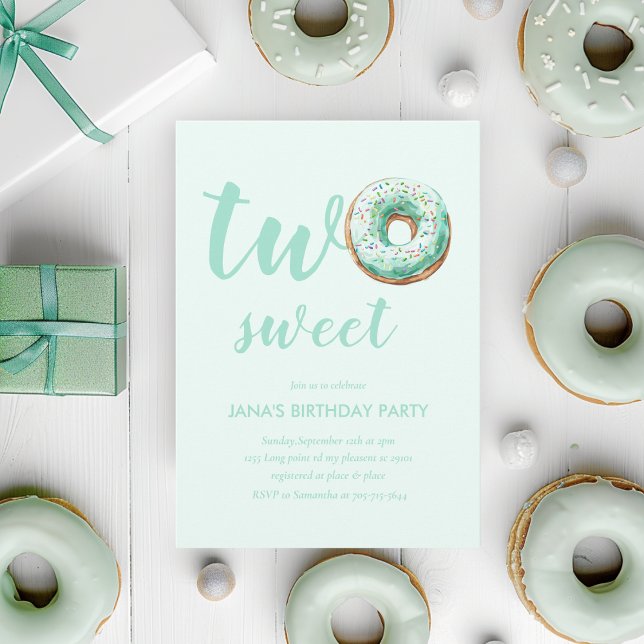 Invitación Cumpleaños de Donut Verde (Subido por el creador)