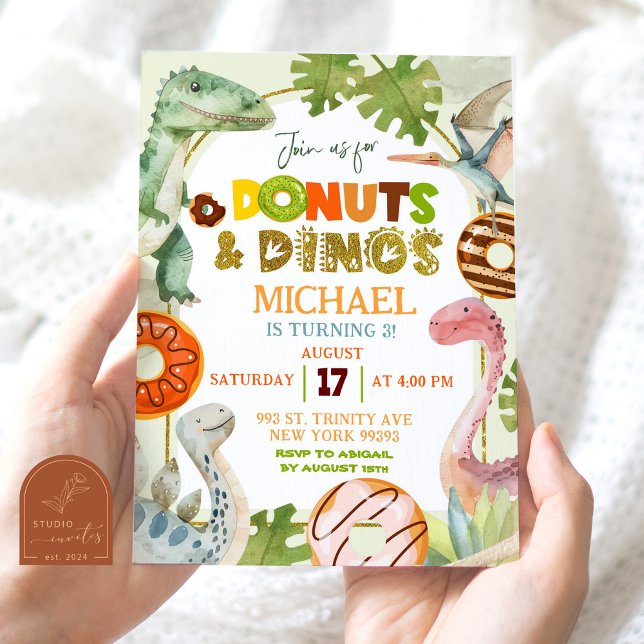 Invitación Cumpleaños de Donuts y Dinos de Dinosaur Boy (Subido por el creador)